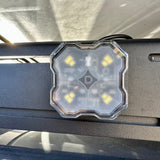 3d printed roof rack mount for diode dynamics rock lights on prinsu rack toyota tacoma clear lens