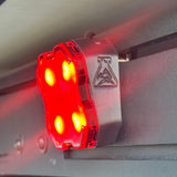 3d printed roof rack mount for diode dynamics rock lights on prinsu rack toyota tacoma red lens light on