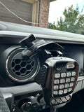 radio handset mounted on Toyota Tacoma dash with RAM Mounts arm